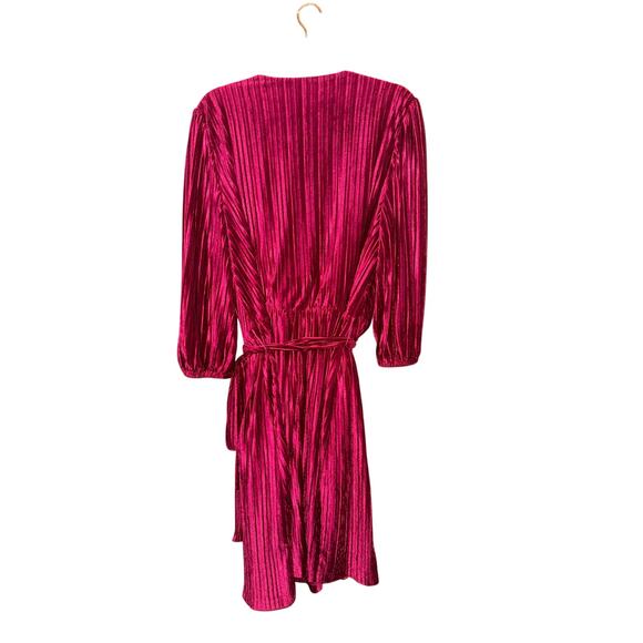Lane Bryant Womens Midi Velvet Wrap Dress Size 22/24 Red Fit & Flare Whimsigoth - Picture 4 of 4